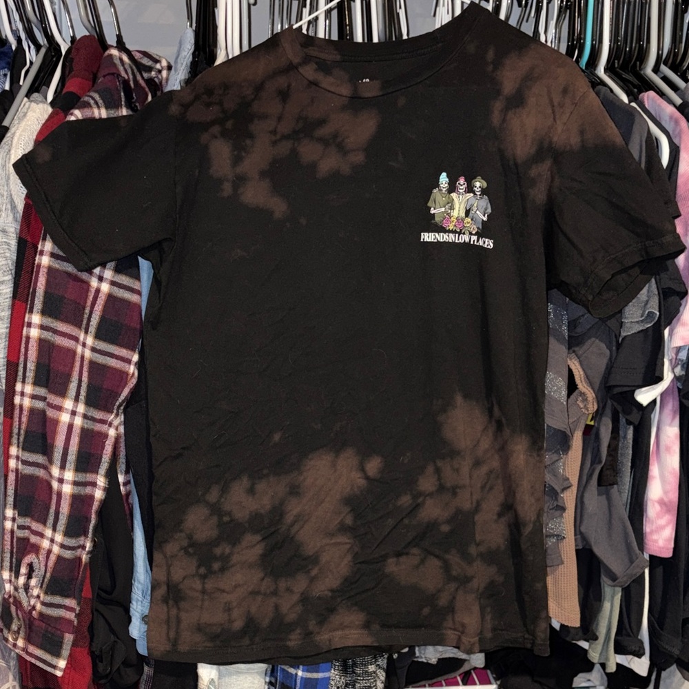 Black & Brown Tie-Dye Graphic Tee - 'Friends in Low Places'